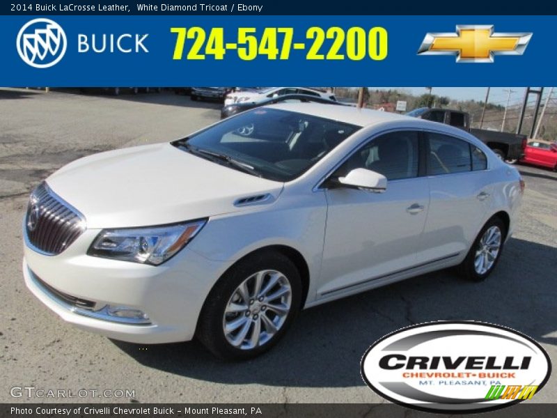 White Diamond Tricoat / Ebony 2014 Buick LaCrosse Leather