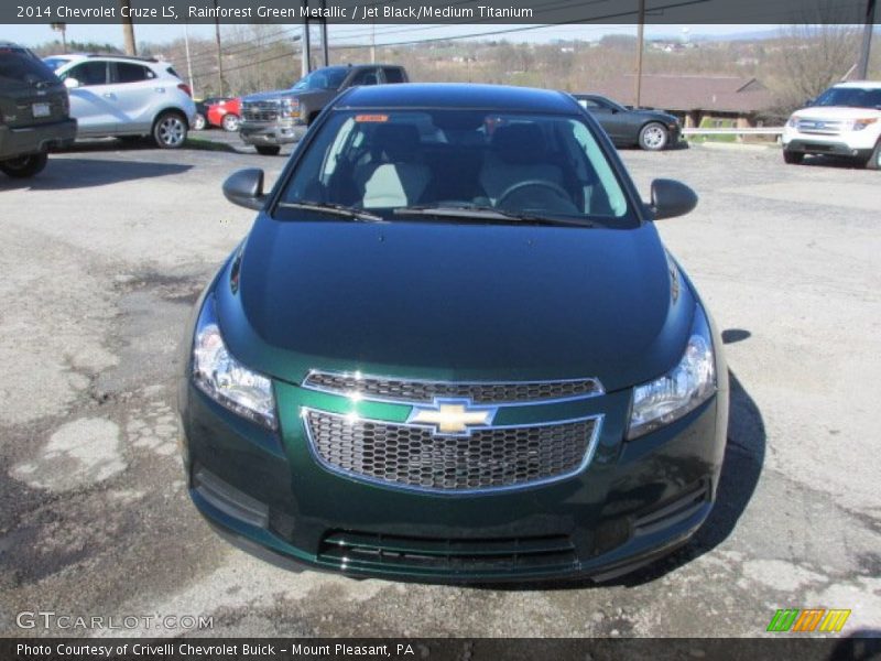 Rainforest Green Metallic / Jet Black/Medium Titanium 2014 Chevrolet Cruze LS