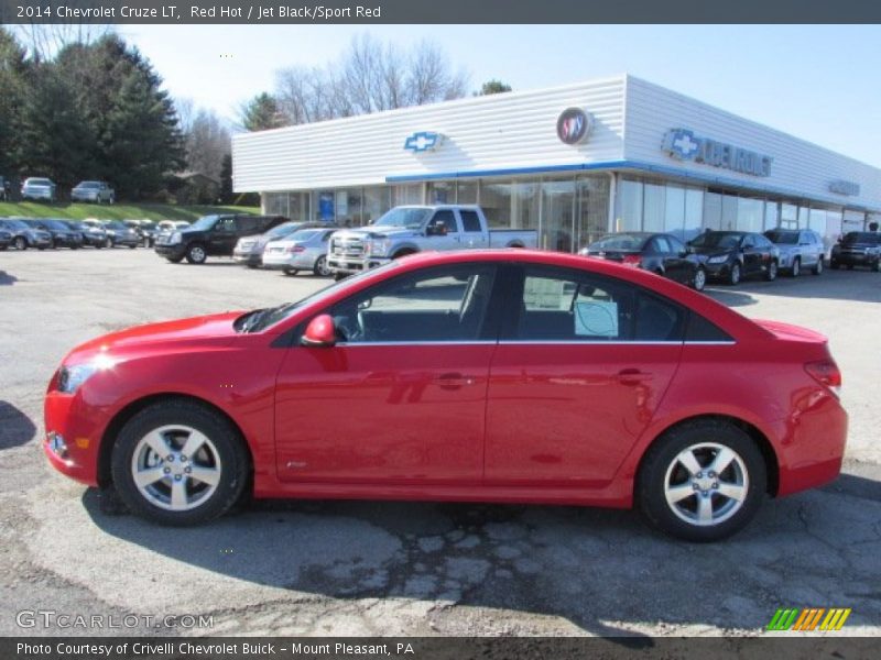 Red Hot / Jet Black/Sport Red 2014 Chevrolet Cruze LT