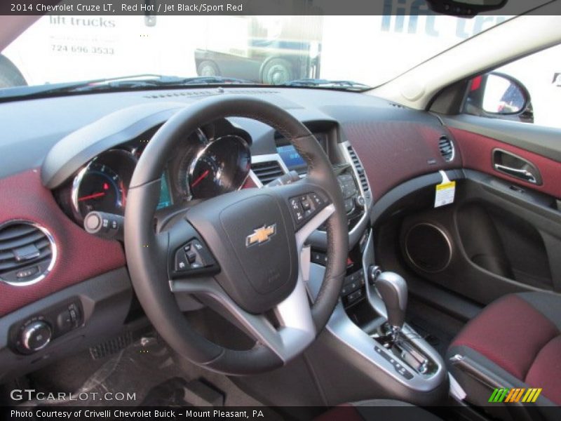 Red Hot / Jet Black/Sport Red 2014 Chevrolet Cruze LT