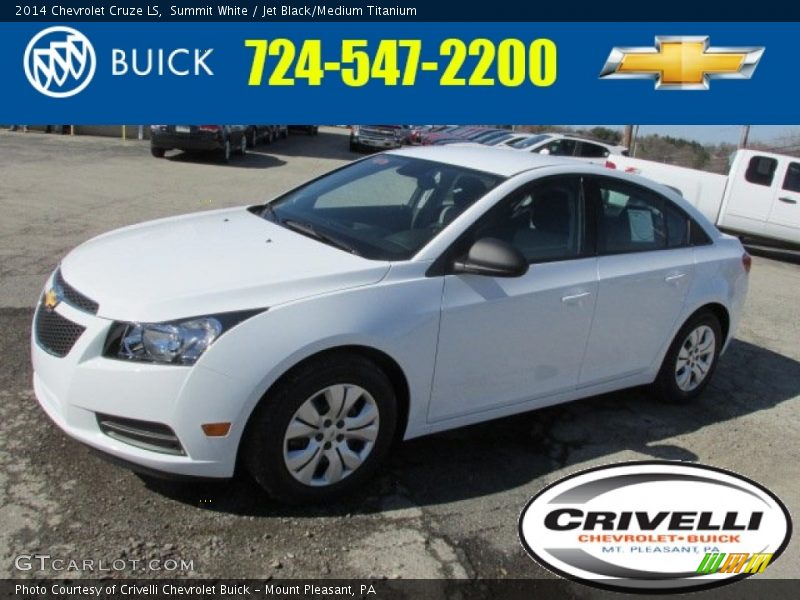 Summit White / Jet Black/Medium Titanium 2014 Chevrolet Cruze LS