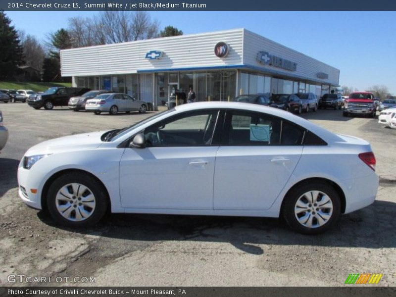 Summit White / Jet Black/Medium Titanium 2014 Chevrolet Cruze LS