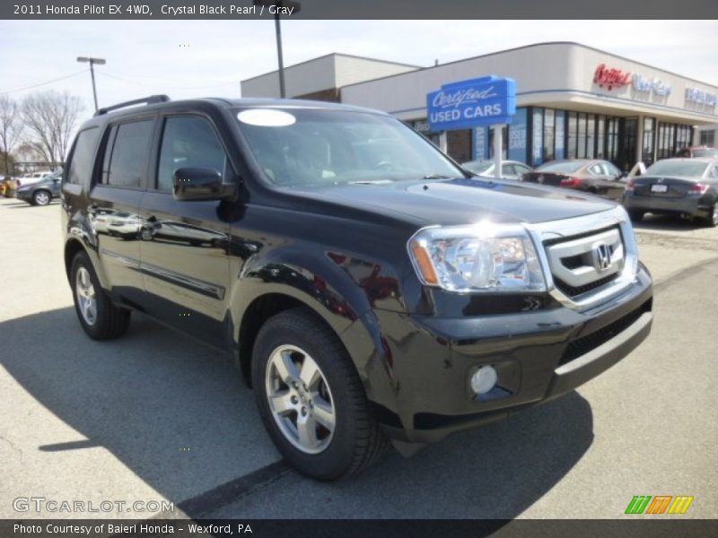 Crystal Black Pearl / Gray 2011 Honda Pilot EX 4WD