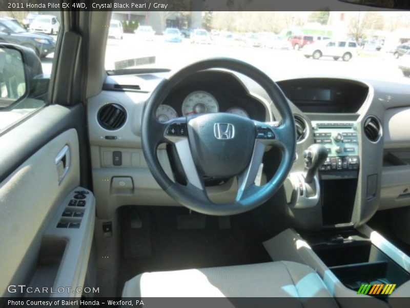 Crystal Black Pearl / Gray 2011 Honda Pilot EX 4WD