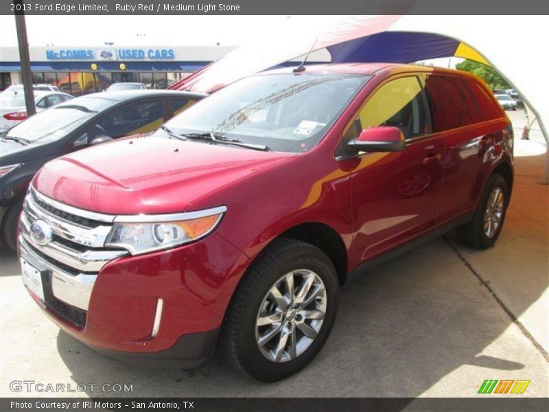 Ruby Red / Medium Light Stone 2013 Ford Edge Limited