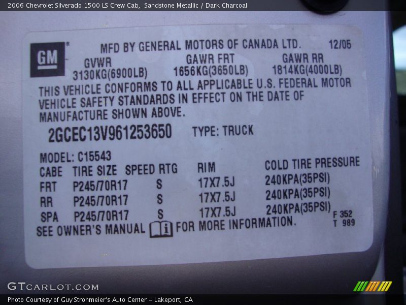 Sandstone Metallic / Dark Charcoal 2006 Chevrolet Silverado 1500 LS Crew Cab