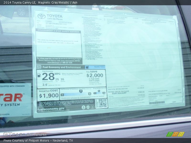 Magnetic Gray Metallic / Ash 2014 Toyota Camry LE