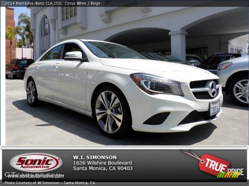 Cirrus White / Beige 2014 Mercedes-Benz CLA 250