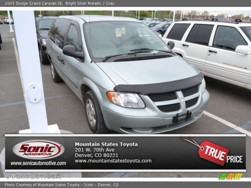 Bright Silver Metallic / Gray 2003 Dodge Grand Caravan SE