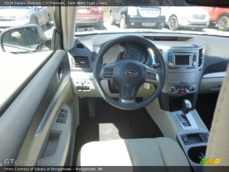 Satin White Pearl / Ivory 2014 Subaru Outback 2.5i Premium