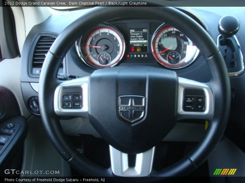 Dark Charcoal Pearl / Black/Light Graystone 2012 Dodge Grand Caravan Crew