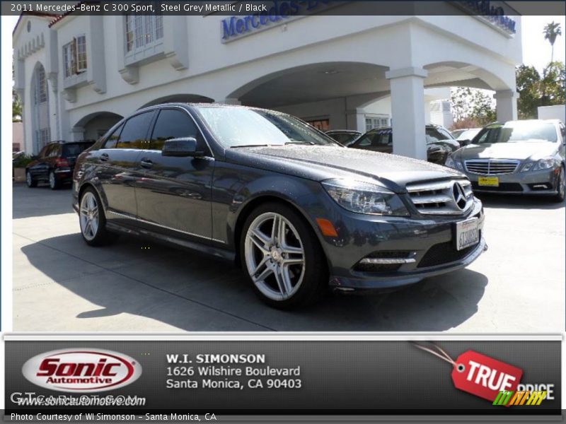 Steel Grey Metallic / Black 2011 Mercedes-Benz C 300 Sport