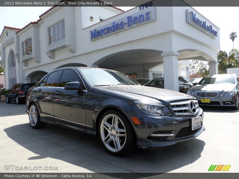 Steel Grey Metallic / Black 2011 Mercedes-Benz C 300 Sport