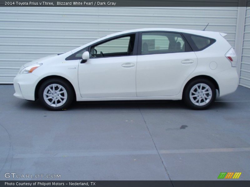 Blizzard White Pearl / Dark Gray 2014 Toyota Prius v Three