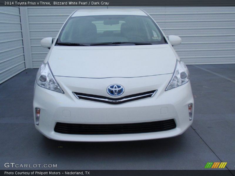 Blizzard White Pearl / Dark Gray 2014 Toyota Prius v Three