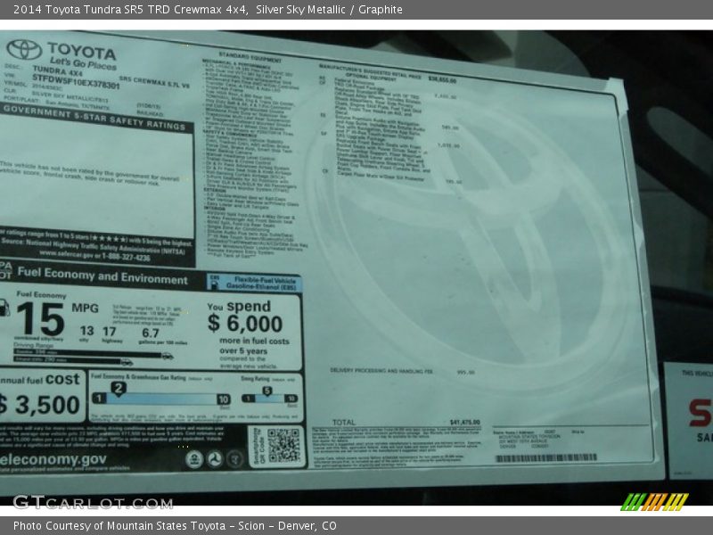Silver Sky Metallic / Graphite 2014 Toyota Tundra SR5 TRD Crewmax 4x4