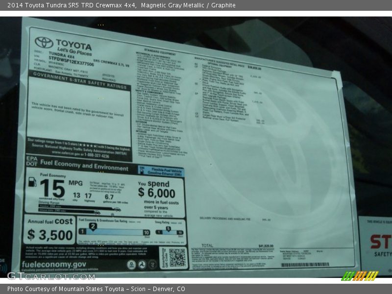 Magnetic Gray Metallic / Graphite 2014 Toyota Tundra SR5 TRD Crewmax 4x4