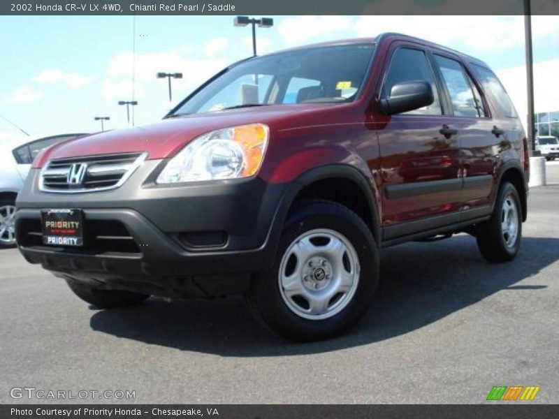 Chianti Red Pearl / Saddle 2002 Honda CR-V LX 4WD