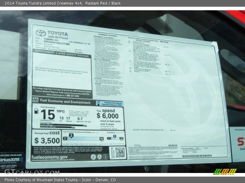 Radiant Red / Black 2014 Toyota Tundra Limited Crewmax 4x4