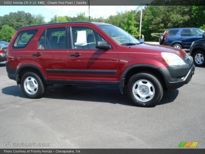 Chianti Red Pearl / Saddle 2002 Honda CR-V LX 4WD