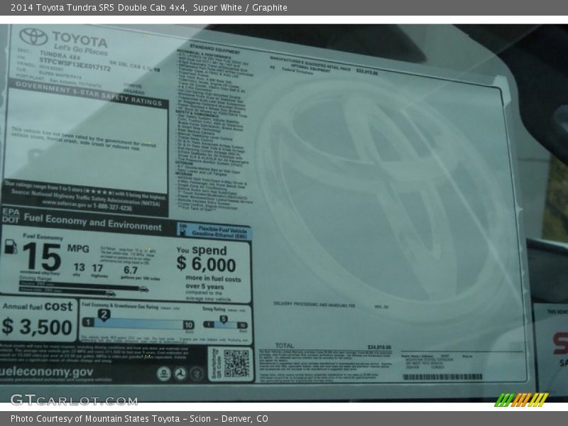 Super White / Graphite 2014 Toyota Tundra SR5 Double Cab 4x4