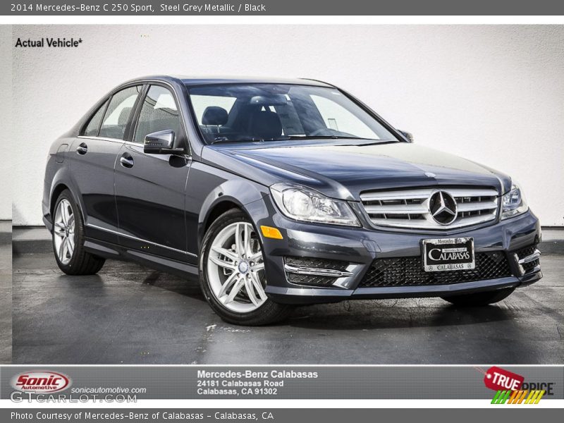 Steel Grey Metallic / Black 2014 Mercedes-Benz C 250 Sport