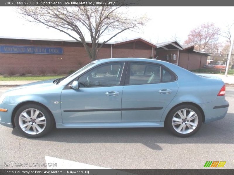 Ice Blue Metallic / Black/Gray 2007 Saab 9-3 2.0T Sport Sedan