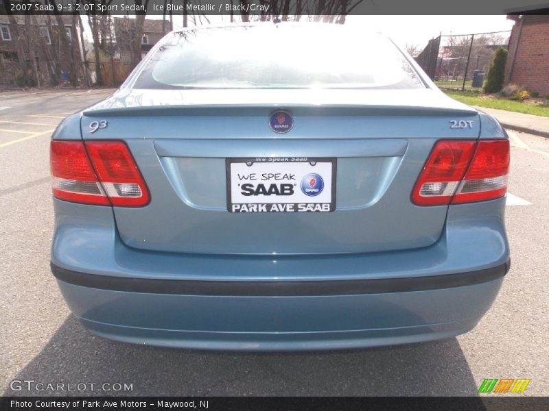 Ice Blue Metallic / Black/Gray 2007 Saab 9-3 2.0T Sport Sedan