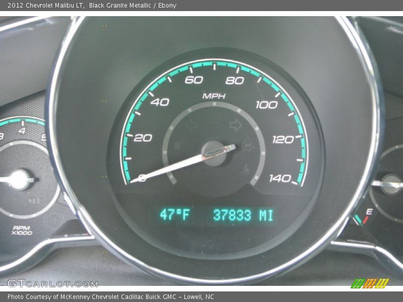Black Granite Metallic / Ebony 2012 Chevrolet Malibu LT