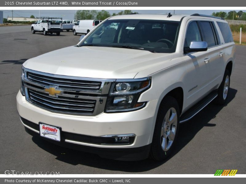 White Diamond Tricoat / Cocoa/Dune 2015 Chevrolet Suburban LTZ 4WD