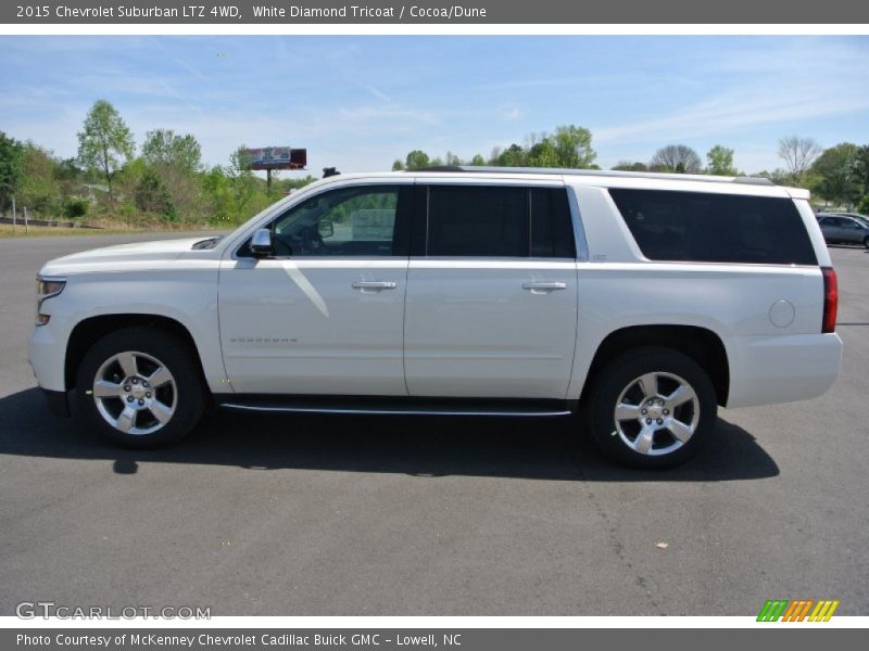 White Diamond Tricoat / Cocoa/Dune 2015 Chevrolet Suburban LTZ 4WD