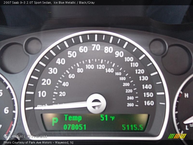 Ice Blue Metallic / Black/Gray 2007 Saab 9-3 2.0T Sport Sedan