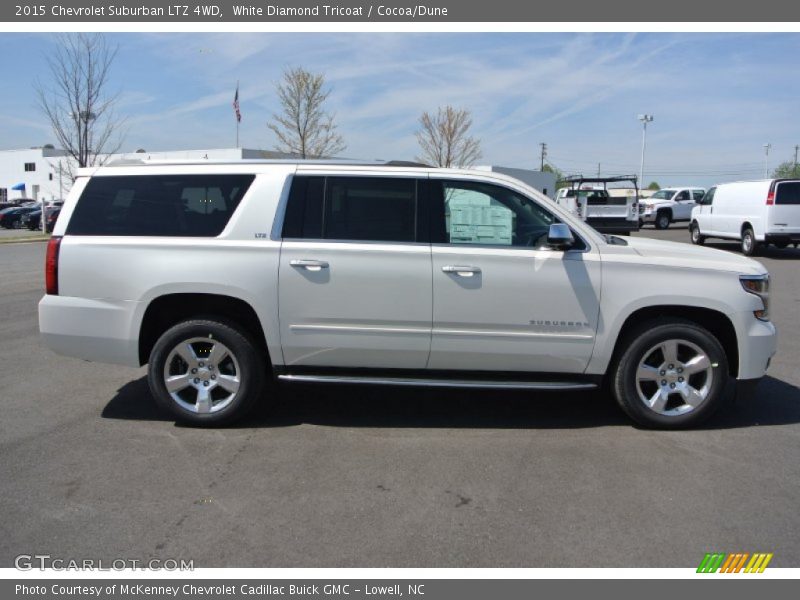 White Diamond Tricoat / Cocoa/Dune 2015 Chevrolet Suburban LTZ 4WD