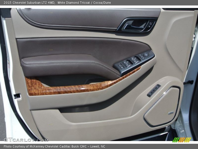White Diamond Tricoat / Cocoa/Dune 2015 Chevrolet Suburban LTZ 4WD