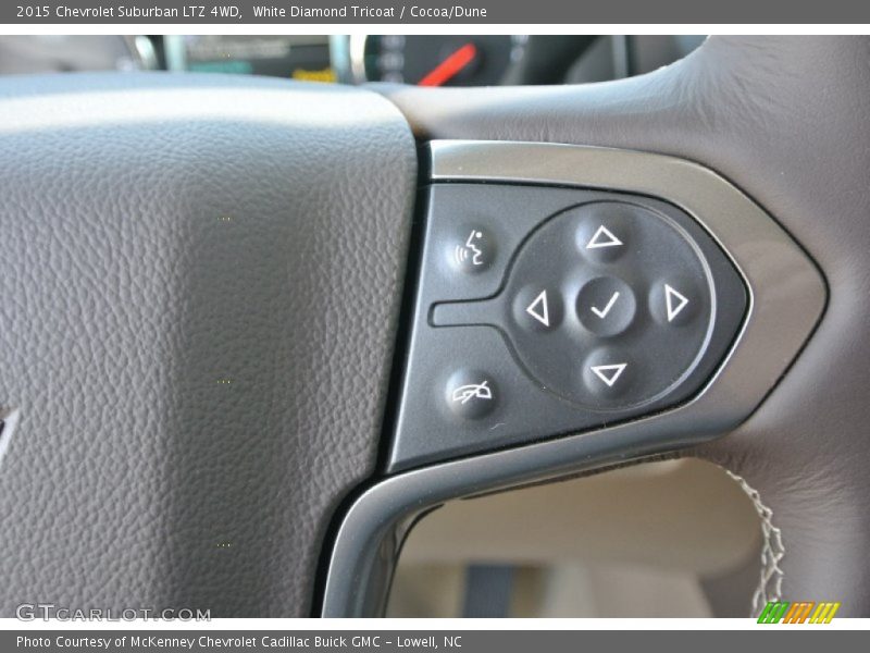White Diamond Tricoat / Cocoa/Dune 2015 Chevrolet Suburban LTZ 4WD