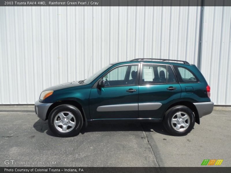 Rainforest Green Pearl / Gray 2003 Toyota RAV4 4WD