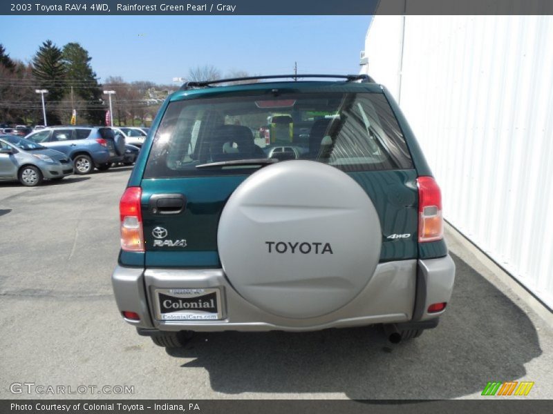 Rainforest Green Pearl / Gray 2003 Toyota RAV4 4WD
