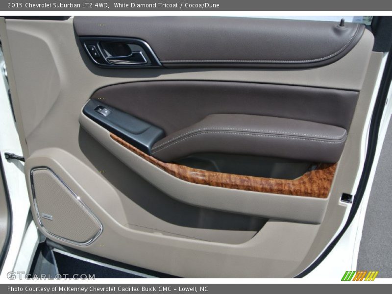 White Diamond Tricoat / Cocoa/Dune 2015 Chevrolet Suburban LTZ 4WD