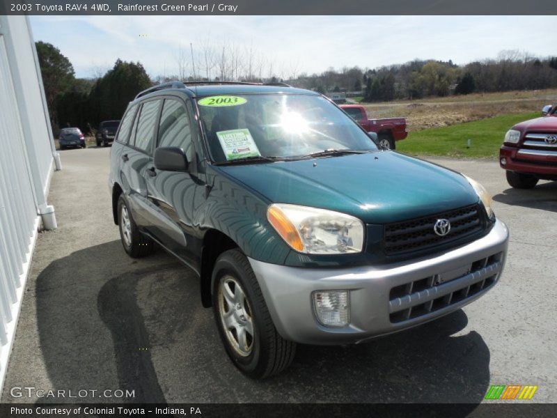 Rainforest Green Pearl / Gray 2003 Toyota RAV4 4WD