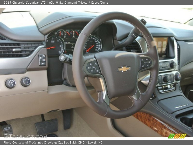 White Diamond Tricoat / Cocoa/Dune 2015 Chevrolet Suburban LTZ 4WD