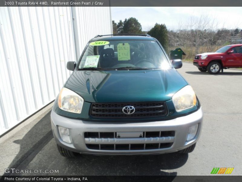 Rainforest Green Pearl / Gray 2003 Toyota RAV4 4WD
