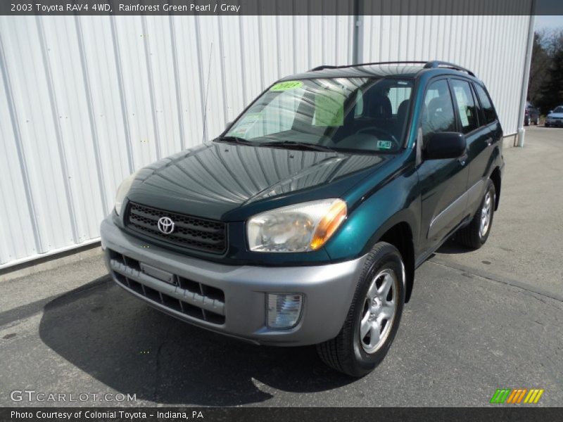 Rainforest Green Pearl / Gray 2003 Toyota RAV4 4WD