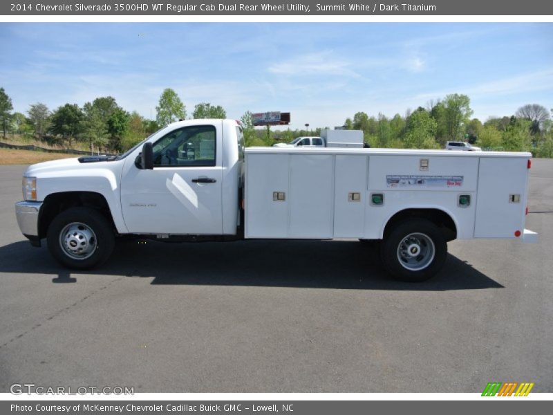 Summit White / Dark Titanium 2014 Chevrolet Silverado 3500HD WT Regular Cab Dual Rear Wheel Utility