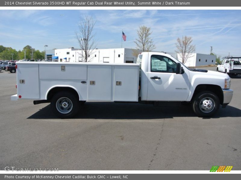 Summit White / Dark Titanium 2014 Chevrolet Silverado 3500HD WT Regular Cab Dual Rear Wheel Utility