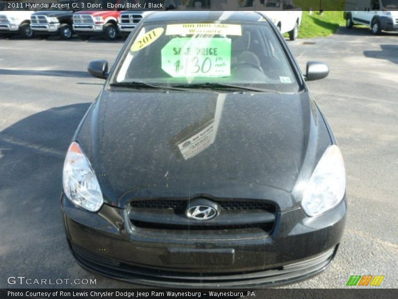 Ebony Black / Black 2011 Hyundai Accent GL 3 Door