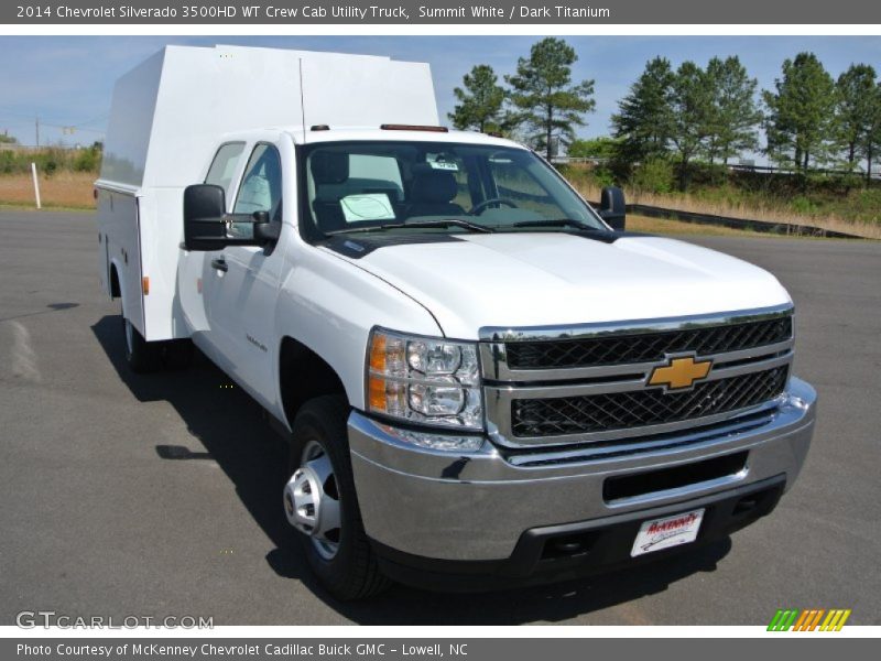 Summit White / Dark Titanium 2014 Chevrolet Silverado 3500HD WT Crew Cab Utility Truck