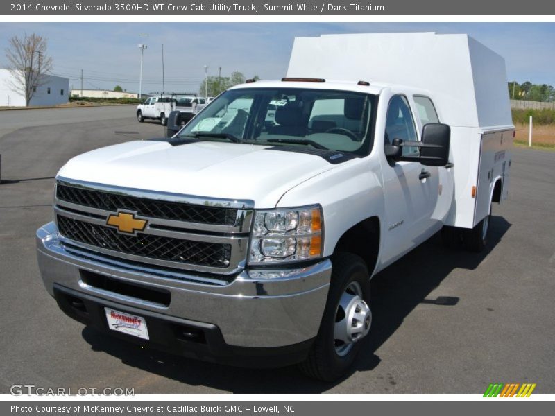 Summit White / Dark Titanium 2014 Chevrolet Silverado 3500HD WT Crew Cab Utility Truck