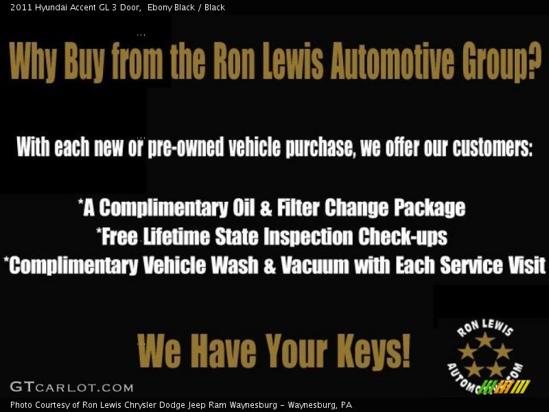 Ebony Black / Black 2011 Hyundai Accent GL 3 Door