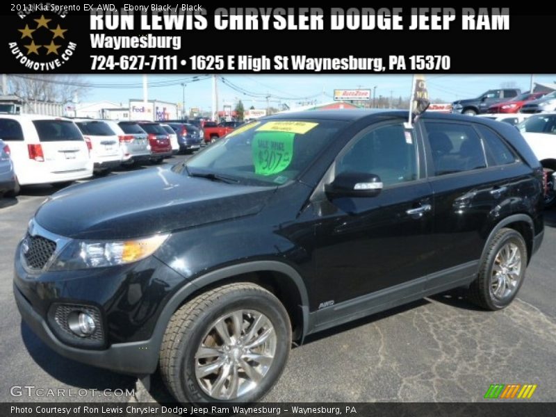 Ebony Black / Black 2011 Kia Sorento EX AWD
