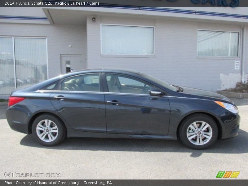 Pacific Blue Pearl / Camel 2014 Hyundai Sonata GLS